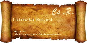 Csirszka Roland névjegykártya