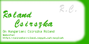 roland csirszka business card